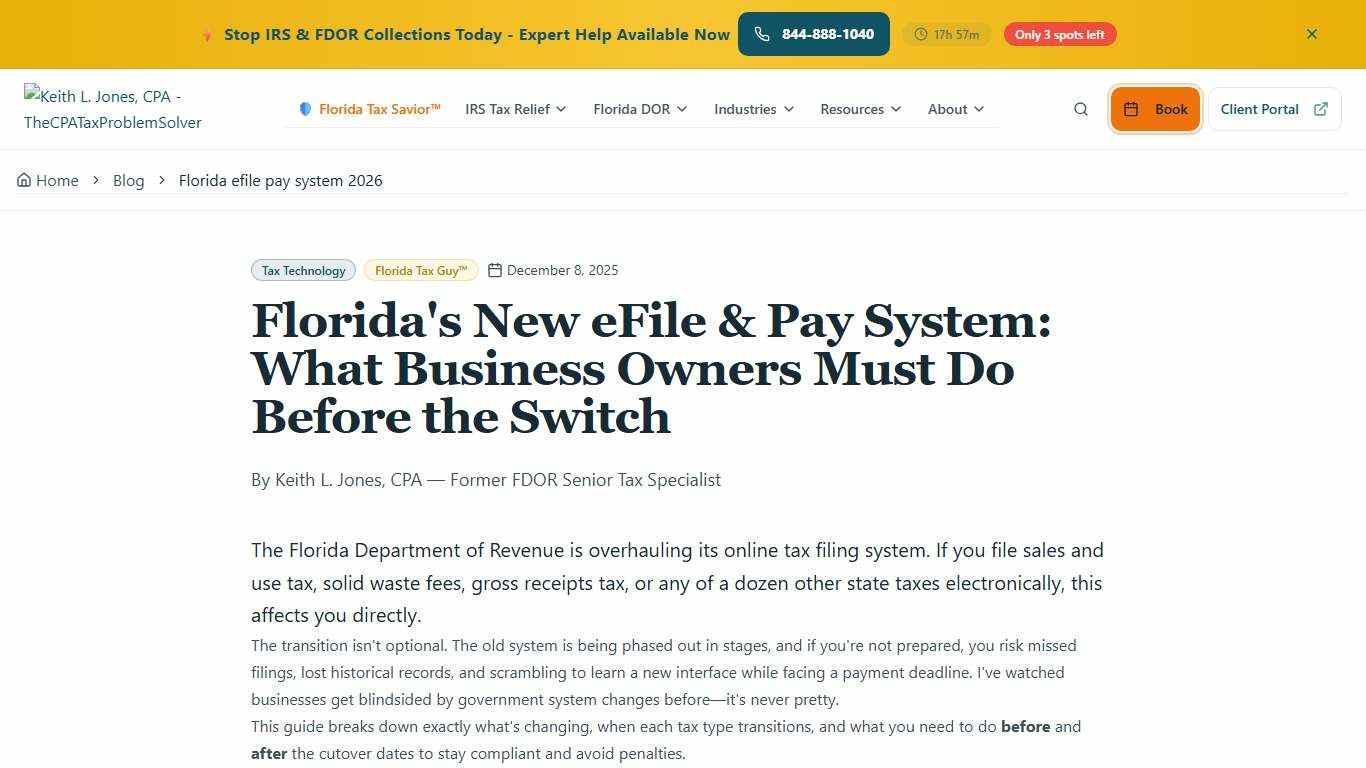 Florida eFile & Pay System 2026 Keith L. Jones, CPA